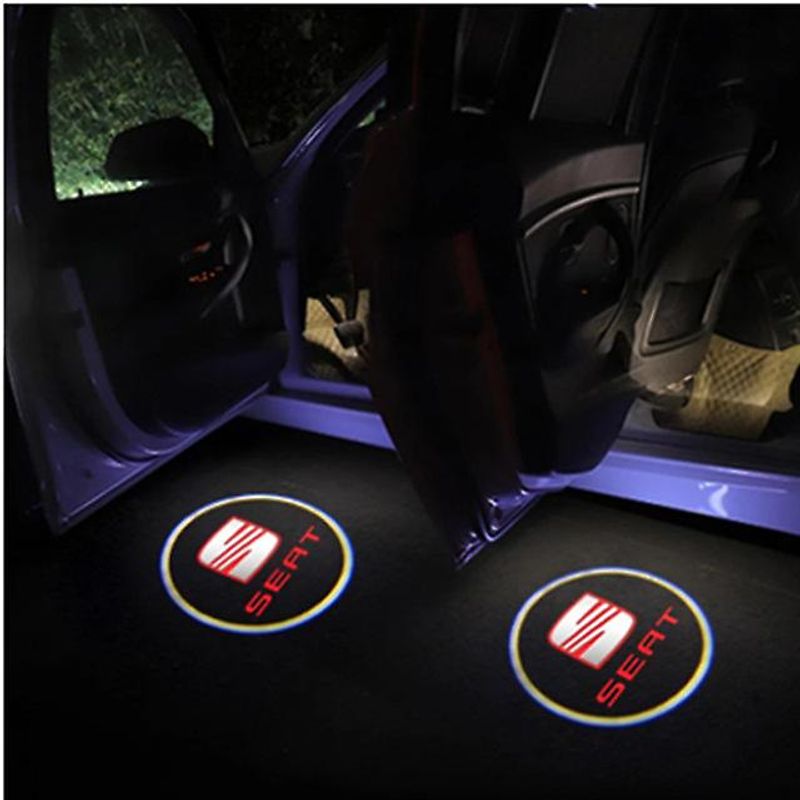 Auto si Moto - Electrice auto - Iluminare si semnalizare - Becuri auto - Set de 2 lampi led Logo SEAT portiera / usa auto Xentech Light - Infinity.ro