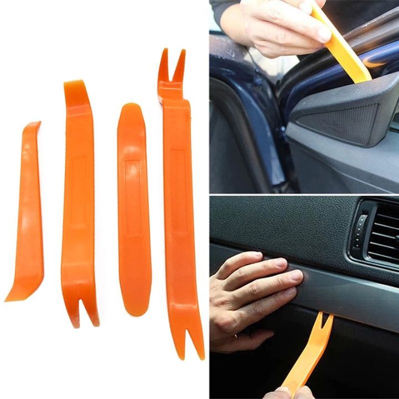 Auto si Moto - Reparatii si depanare - Scule auto - Scule si truse auto - Set de 4 scule extractoare pentru dezasamblare plastice interior auto - Infinity.ro