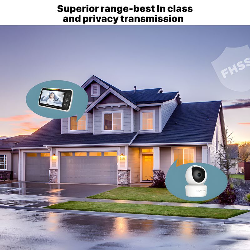 Casa si Gradina - Mobilier - Mobilier copii - Monitoare video copii - Sistem de Monitorizare Video si Audio Pentru Bebelusi, BLEKSY®, Baby Monitor, Raza 300m, Night Vision, Cantece de Leagan - Infinity.ro