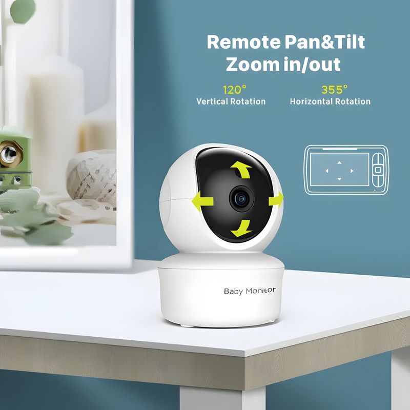 Casa si Gradina - Mobilier - Mobilier copii - Monitoare video copii - Sistem de Monitorizare Video si Audio Pentru Bebelusi, BLEKSY®, Baby Monitor, Raza 300m, Night Vision, Cantece de Leagan - Infinity.ro