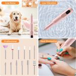 Ingrijire personala si Cosmetice - Aparate & accesorii ingrijire personala - Aparate cosmetice - Aparate pentru manichiura-pedichiura - Freza Electrica Unghii Profesionala, BLEKSY®, Pila Electrica Fara Fir, Incarcare USB-C, 3 Viteze, 6 Capete, Roz - Infinity.ro
