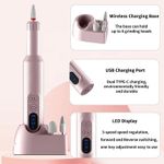 Ingrijire personala si Cosmetice - Aparate & accesorii ingrijire personala - Aparate cosmetice - Aparate pentru manichiura-pedichiura - Freza Electrica Unghii Profesionala, BLEKSY®, Pila Electrica Fara Fir, Incarcare USB-C, 3 Viteze, 6 Capete, Roz - Infinity.ro