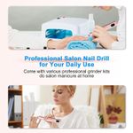 Ingrijire personala si Cosmetice - Aparate & accesorii ingrijire personala - Aparate cosmetice - Aparate pentru manichiura-pedichiura - Freza Electrica Unghii Profesionala, BLEKSY®, Pila Electrica Fara Fir, Incarcare USB-C, 3 Viteze, 6 Capete, Roz - Infinity.ro