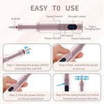 Ingrijire personala si Cosmetice - Aparate & accesorii ingrijire personala - Aparate cosmetice - Aparate pentru manichiura-pedichiura - Freza Electrica Unghii Profesionala, BLEKSY®, Pila Electrica Fara Fir, Incarcare USB-C, 3 Viteze, 6 Capete, Roz - Infinity.ro