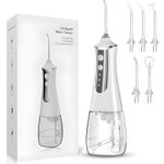 Ingrijire personala si Cosmetice - Igiena dentara - Irigatoare bucale - Irigator Bucal, BLEKSY® Profesional Pentru Curatarea Dintilor si Gingiilor, Rezervor 300ml, 5 Capete Intradentare, Alb - Infinity.ro