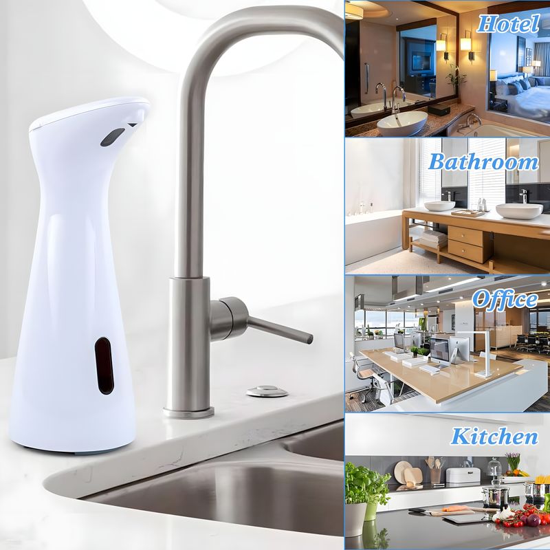 Casa si Gradina - Sanitare - Suporturi si accesorii baie - Dispensere - Dispenser Automat de Sapun Lichid, BLEKSY®, Senzor Touchless, Pentru Baie, Bucatarie si Birou, 200 ml, Dozare 1 ml, Alb - Infinity.ro