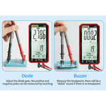 Casa si Gradina - Electrice - Accesorii electrice - Aparate de masura si control - Multimetru Digital, BLEKSY®, Detectie Automata, Curent DC/AC, Voltaj, Capacitate, Rezistenta, NCV, Ecran 12,11 cm, Rosu - Infinity.ro