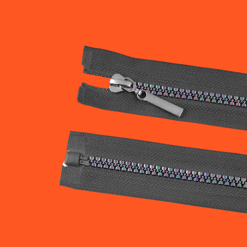 Casa si Gradina - Decoratiuni - DIY - Articole mercerie - Fermoar plastic detasabil, efect curcubeu, lungime 70 cm, Gri - Infinity.ro