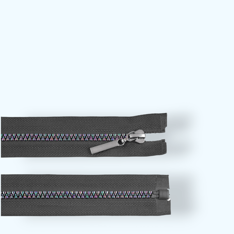 Casa si Gradina - Decoratiuni - DIY - Articole mercerie - Fermoar plastic detasabil, efect curcubeu, lungime 70 cm, Gri - Infinity.ro