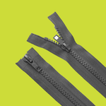 Casa si Gradina - Decoratiuni - DIY - Articole mercerie - Fermoar dublu plastic detasabil Crisalida, 2 cursoare, lungime 95 cm, Gri - Infinity.ro