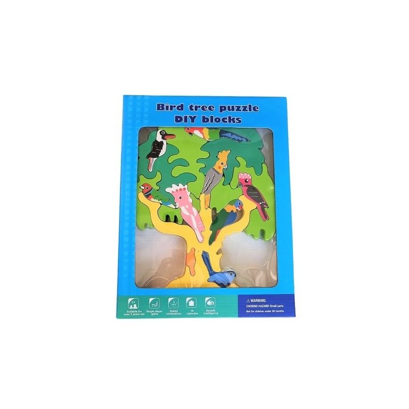 Jucarii, Copii si Bebe - Jucarii si jocuri - Jocuri si puzzle - Puzzle - Puzzle din lemn, Copacul cu pasari, 7Toys - Infinity.ro