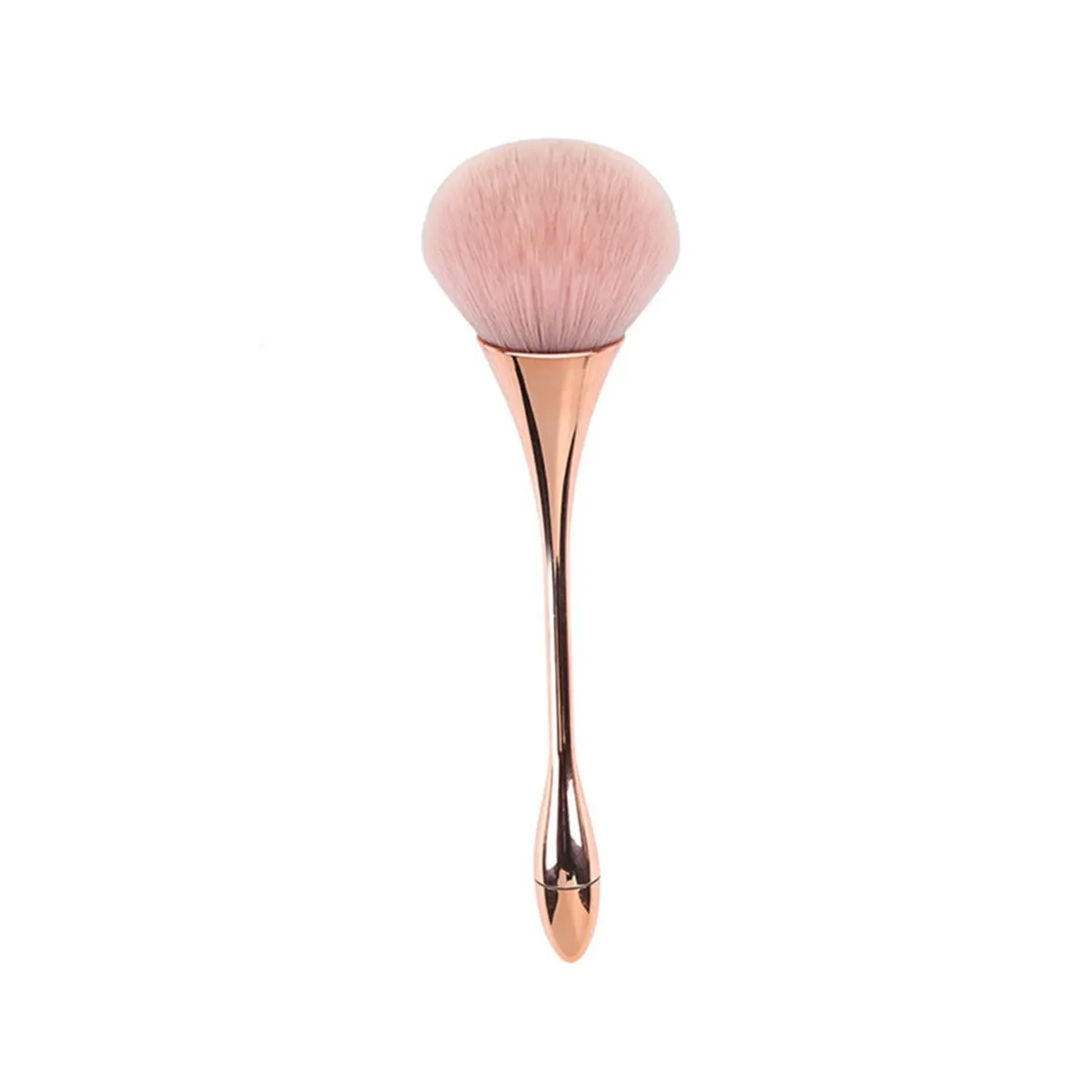 Pensula machiaj profesional, calitate extra, Flazea, Make-up profesional aplicare fond de ten pudra, 17 cm, rose gold