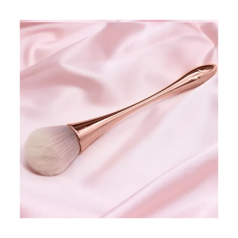 Ingrijire personala si Cosmetice - Machiaj - Aplicatoare si pensule machiaj - Pensula machiaj profesional, calitate extra, Flazea, Make-up profesional aplicare fond de ten pudra, 17 cm, rose gold - Infinity.ro