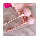 Ingrijire personala si Cosmetice - Machiaj - Aplicatoare si pensule machiaj - Pensula machiaj profesional, calitate extra, Flazea, Make-up profesional aplicare fond de ten pudra, 17 cm, rose gold - Infinity.ro