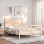 Casa si Gradina - Mobilier - Paturi si accesorii - Paturi - Cadru de pat cu tablie single mic, 140x200 cm, lemn masiv - Infinity.ro