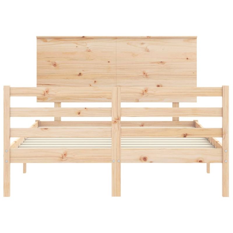 Casa si Gradina - Mobilier - Paturi si accesorii - Paturi - Cadru de pat cu tablie single mic, 140x200 cm, lemn masiv - Infinity.ro