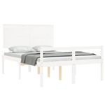 Casa si Gradina - Mobilier - Paturi si accesorii - Paturi - Cadru de pat senior cu tablie single mic, 120x200 cm, alb, lemn masiv - Infinity.ro