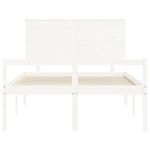Casa si Gradina - Mobilier - Paturi si accesorii - Paturi - Cadru de pat senior cu tablie single mic, 120x200 cm, alb, lemn masiv - Infinity.ro