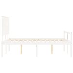 Casa si Gradina - Mobilier - Paturi si accesorii - Paturi - Cadru de pat senior cu tablie single mic, 120x200 cm, alb, lemn masiv - Infinity.ro