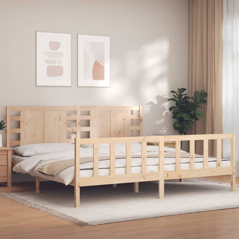 Casa si Gradina - Mobilier - Paturi si accesorii - Paturi - Cadru de pat cu tablie single mic, lemn masiv de pin - Infinity.ro