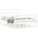 Casa si Gradina - Mobilier - Paturi si accesorii - Paturi - Cadru de pat cu tablie single mic, alb, 120x200 cm, lemn masiv - Infinity.ro
