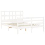 Casa si Gradina - Mobilier - Paturi si accesorii - Paturi - Cadru de pat cu tablie single mic, alb, 120x200 cm, lemn masiv - Infinity.ro