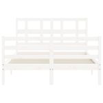 Casa si Gradina - Mobilier - Paturi si accesorii - Paturi - Cadru de pat cu tablie single mic, alb, 120x200 cm, lemn masiv - Infinity.ro