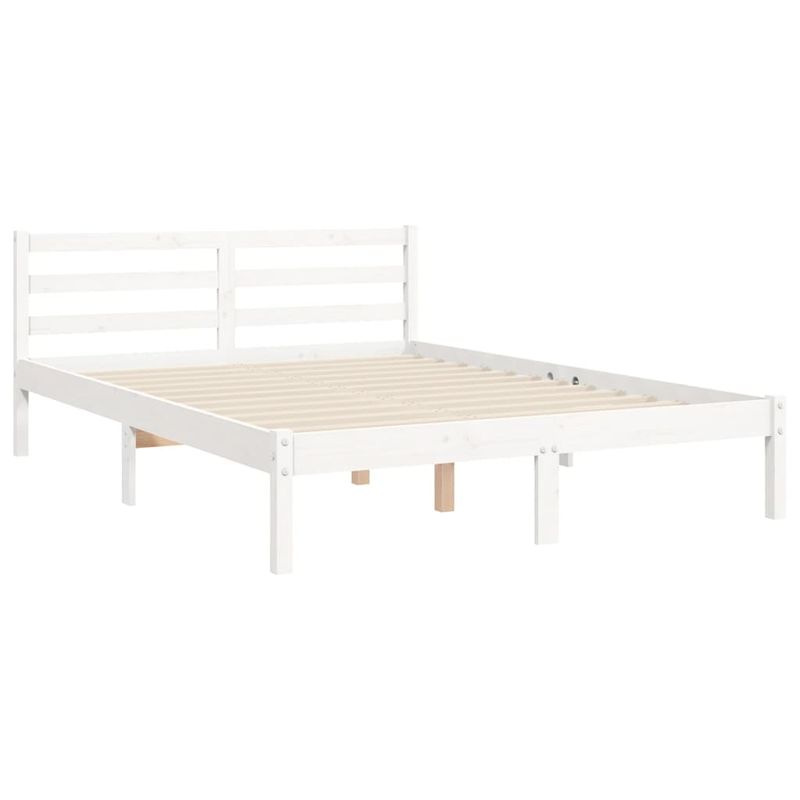 Casa si Gradina - Mobilier - Paturi si accesorii - Paturi - Cadru de pat cu tablie single mic, alb, 120x200 cm, lemn masiv - Infinity.ro