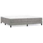 Casa si Gradina - Mobilier - Paturi si accesorii - Paturi - Pat box spring cu saltea, gri deschis, 200x200 cm, catifea - Infinity.ro