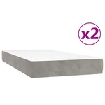 Casa si Gradina - Mobilier - Paturi si accesorii - Paturi - Pat box spring cu saltea, gri deschis, 200x200 cm, catifea - Infinity.ro