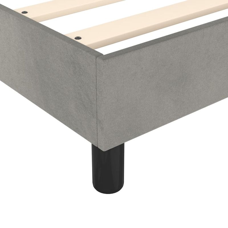 Casa si Gradina - Mobilier - Paturi si accesorii - Paturi - Pat box spring cu saltea, gri deschis, 200x200 cm, catifea - Infinity.ro
