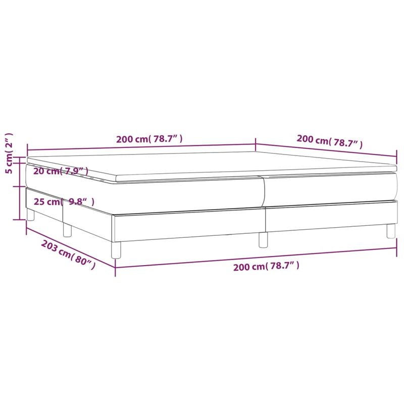 Casa si Gradina - Mobilier - Paturi si accesorii - Paturi - Pat box spring cu saltea, gri deschis, 200x200 cm, catifea - Infinity.ro