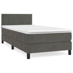 Casa si Gradina - Mobilier - Paturi si accesorii - Paturi - Pat continental cu saltea, gri inchis, 90x200 cm, catifea - Infinity.ro