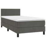 Casa si Gradina - Mobilier - Paturi si accesorii - Paturi - Pat continental cu saltea, gri inchis, 90x200 cm, catifea - Infinity.ro