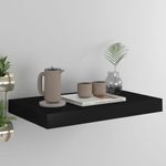 Casa si Gradina/Mobilier/Biblioteci si rafturi/Rafturi - Raft de perete suspendat, negru, 40x23x3,8 cm, MDF - Infinity.ro