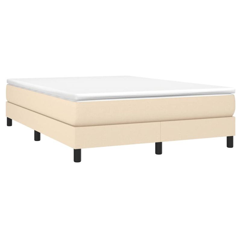 Casa si Gradina - Mobilier - Paturi si accesorii - Paturi - Cadru de pat box spring, crem, 140x190 cm, material textil - Infinity.ro