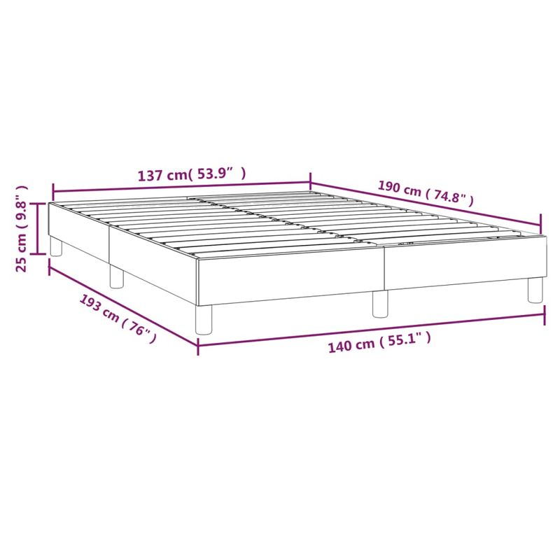 Casa si Gradina - Mobilier - Paturi si accesorii - Paturi - Cadru de pat box spring, crem, 140x190 cm, material textil - Infinity.ro