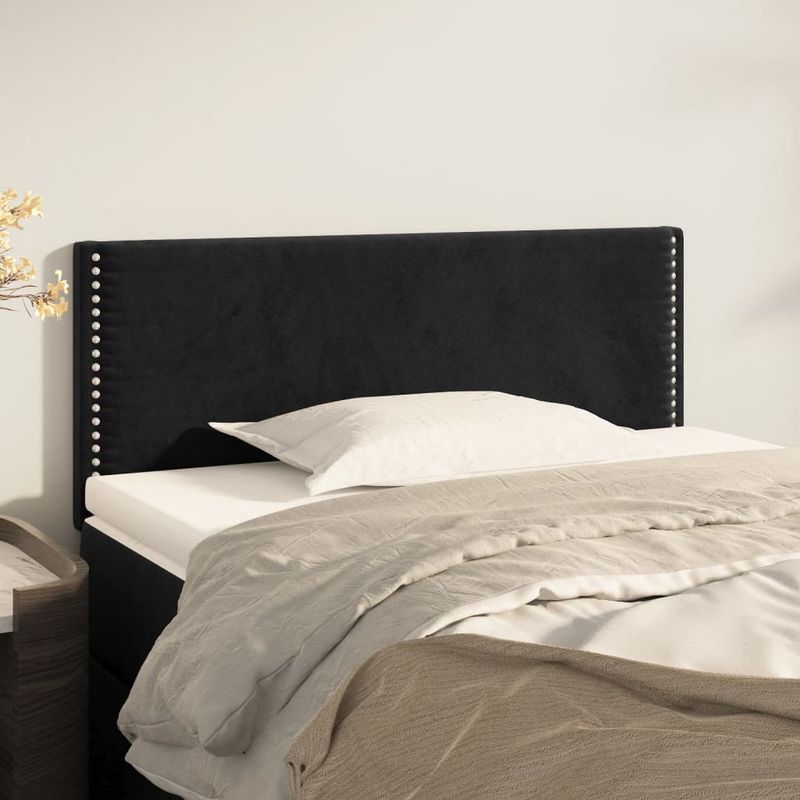 Casa si Gradina - Mobilier - Paturi si accesorii - Accesorii paturi - Tablie de pat, negru, 90x5x78/88 cm, catifea - Infinity.ro