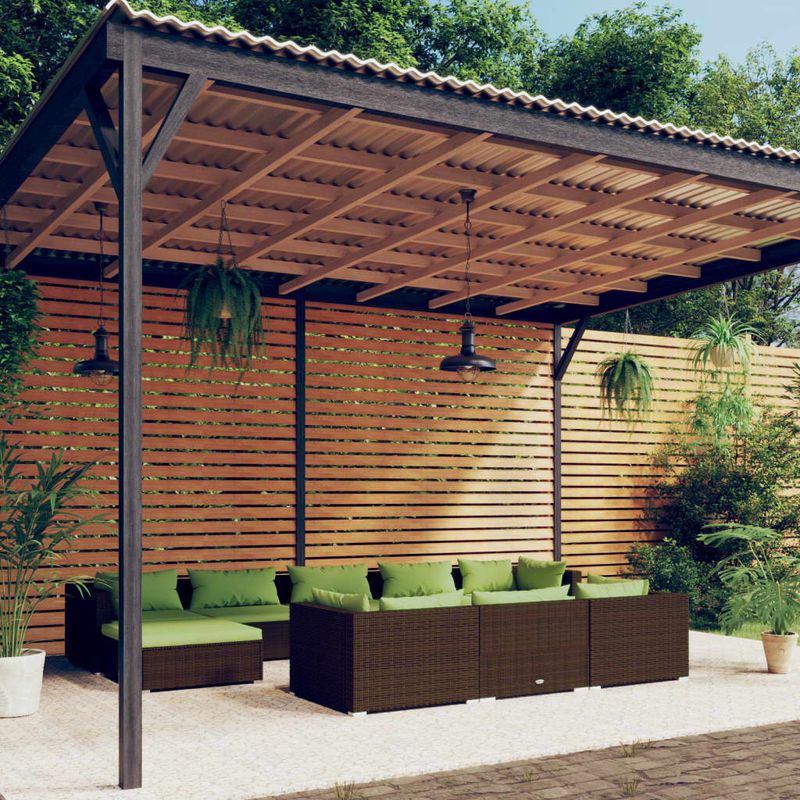 Casa si Gradina - Gradina si terasa - Mobilier exterior - Seturi mobila gradina - Set mobilier de gradina cu perne, 10 piese, maro, poliratan - Infinity.ro