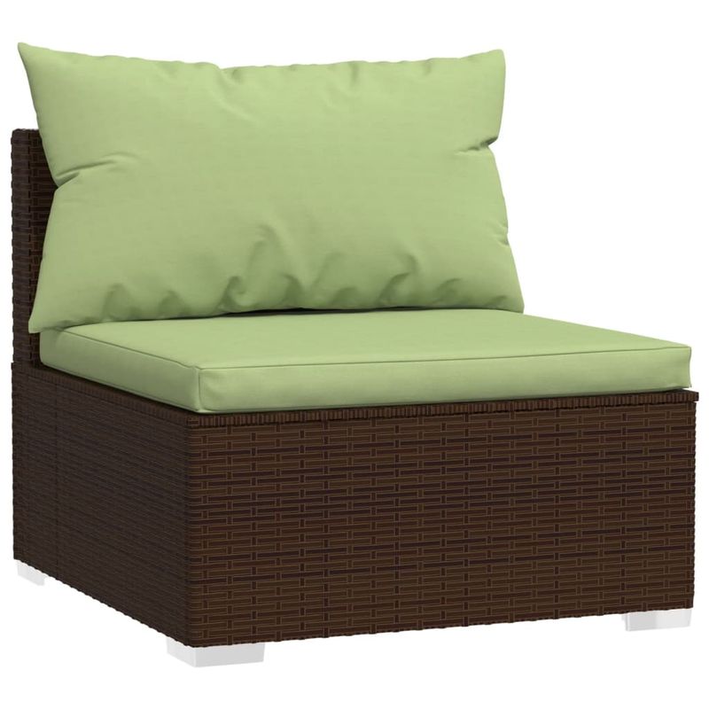 Casa si Gradina - Gradina si terasa - Mobilier exterior - Canapele si fotolii gradina - Canapea cu perne, poliratan, maro și verde, model canapea cu 3 locuri - Infinity.ro