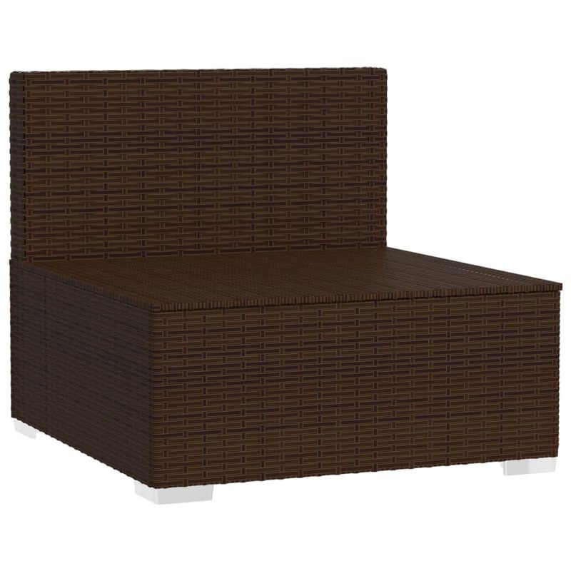 Casa si Gradina - Gradina si terasa - Mobilier exterior - Canapele si fotolii gradina - Canapea cu perne, poliratan, maro și verde, model canapea cu 3 locuri - Infinity.ro