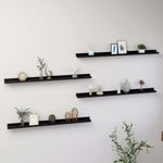 Casa si Gradina - Mobilier - Biblioteci si rafturi - Rafturi - Rafturi de perete, 4 buc., negru, 100x9x3 cm - Infinity.ro