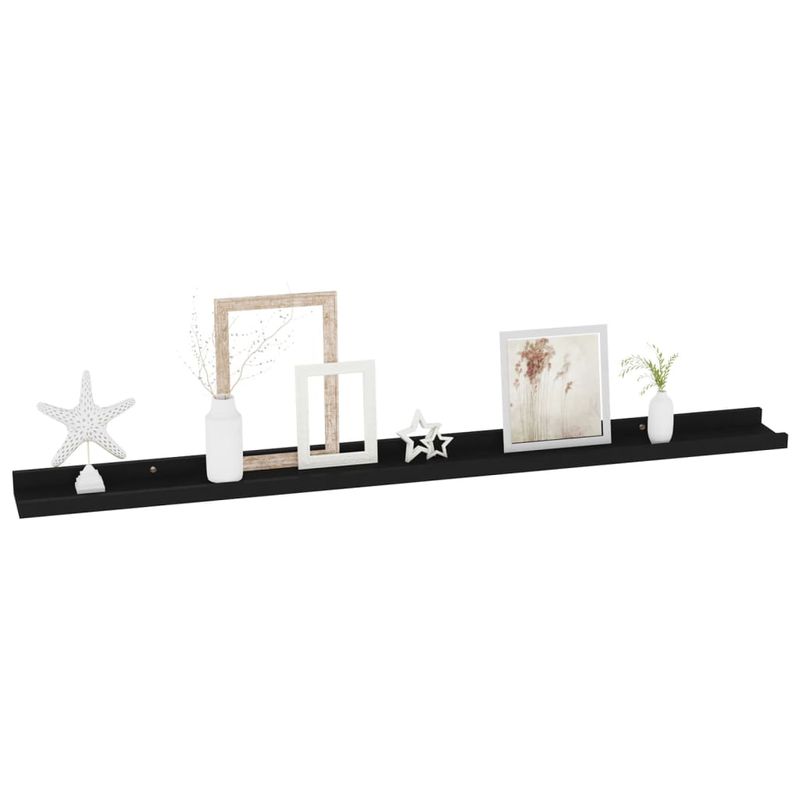 Casa si Gradina - Mobilier - Biblioteci si rafturi - Rafturi - Rafturi de perete, 4 buc., negru, 100x9x3 cm - Infinity.ro