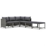 Casa si Gradina - Gradina si terasa - Mobilier exterior - Seturi mobila gradina - Set mobilier de gradina cu perne, 6 piese, gri, poliratan - Infinity.ro