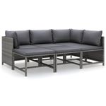 Casa si Gradina - Gradina si terasa - Mobilier exterior - Seturi mobila gradina - Set mobilier de gradina cu perne, 6 piese, gri, poliratan - Infinity.ro