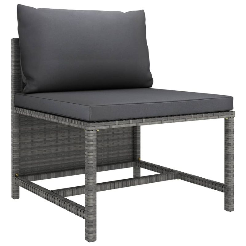 Casa si Gradina - Gradina si terasa - Mobilier exterior - Seturi mobila gradina - Set mobilier de gradina cu perne, 6 piese, gri, poliratan - Infinity.ro