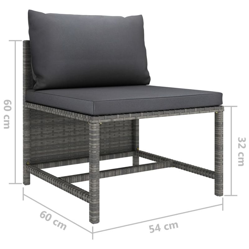 Casa si Gradina - Gradina si terasa - Mobilier exterior - Seturi mobila gradina - Set mobilier de gradina cu perne, 6 piese, gri, poliratan - Infinity.ro