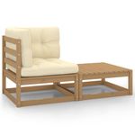 Casa si Gradina - Gradina si terasa - Mobilier exterior - Canapele si fotolii gradina - Canapea coltar de gradina cu perne, maro miere lemn masiv pin, model canapea de colț + suport pentru picioare - Infinity.ro