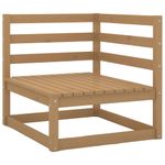 Casa si Gradina - Gradina si terasa - Mobilier exterior - Canapele si fotolii gradina - Canapea coltar de gradina cu perne, maro miere lemn masiv pin, model canapea de colț + suport pentru picioare - Infinity.ro
