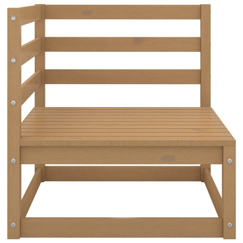 Casa si Gradina - Gradina si terasa - Mobilier exterior - Canapele si fotolii gradina - Canapea coltar de gradina cu perne, maro miere lemn masiv pin, model canapea de colț + suport pentru picioare - Infinity.ro